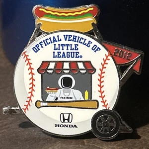 🔥🔥 HONDA OFFICIAL VEHICLE OF LITTLE LEAGUE Hot Dog Cart Lapel Pin 2012 - Picture 1 of 2