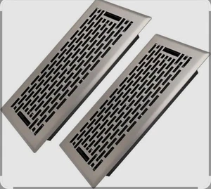 Paquete de 2 registradores de piso transitables de alta resistencia de 4x10 pulgadas - suministro de aire de fácil ajuste... - Imagen 1 de 5