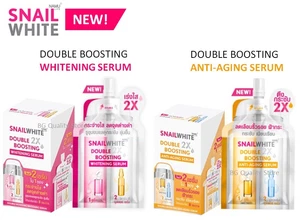 Snail White Double Boosting Whitening or Anti Aging Serum Glow Skin 6 Sachet/Box