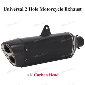 51MM Universal Motorcycle AK Exhaust Muffler Carbon Fiber Pipe with DB Killer - Picture 1 of 5