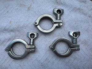 Sanitary 1" Heavy Duty Clamp Lot (3) Stainless Dairy Brewing DIXON Chemical - Picture 1 of 2
