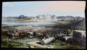 ANTIQUE Magic Lantern Slide ANCIENT CITY OF MILTUS C1890 DRAWING TURKEY - Picture 1 of 2
