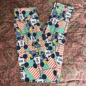 LuLaRoe Tween Leggings Mickey Mouse Disney 80s Inspired Print LLR - Picture 1 of 3
