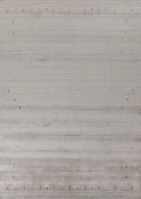 Oriental Gabbeh 9x12 ft. Handmade Wool Indian Living Room Rug - Image 1 of 4