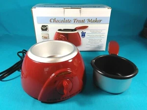 Chocolate Treat Maker Melting Pot-Red 5 Molds Dipping Tools Cooling Rack Recipes - Picture 1 of 12