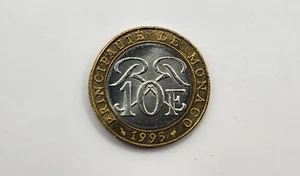1995 Monaco 10 Francs Coin - Rainier III - KM#163 - Picture 1 of 4
