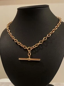 Antigua cadena de reloj llavero barra en T de 56 estampillas de oro rosa de 14 quilates de Rusia imperial, A. Karpov. - Imagen 1 de 7