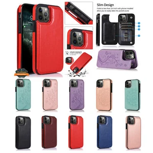 For Apple iPhone 14 Pro (6.1") Wallet Leather Card Back Storage Flip Case Cover - Photo 1 sur 97