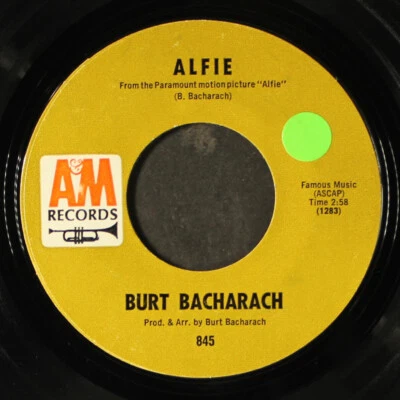 BURT BACHARACH: alfie / bond street A&M 7" Single 45 RPM - Image 1 of 2