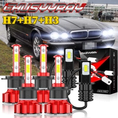 Combo de 6.000K faros LED + faros antiniebla 6 piezas para Jaguar XJR XJ8 2004-2008 Foto 1 de 4