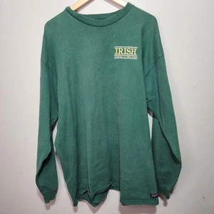 Vintage Notre Dame Fighting Irish Langarm T-Shirt grün JanSport Erwachsene XL - Bild 1 von 5