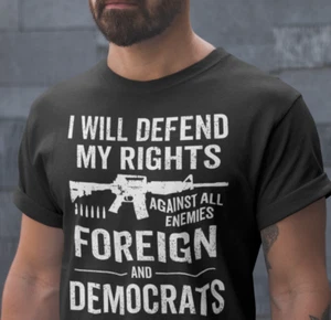 Mens Pro Gun 2nd Amendment USA Political T-Shirt Patriotic Shirts for Men - Picture 1 of 11