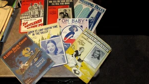 Lot 7 Colorful Scarce 1918-1939 Antique  Sheet Music Little Birch Canoe, Oh Baby - Picture 1 of 4