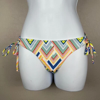 NUEVO CON ETIQUETAS L Espacio Tribal Estampado Pantalones de Baño Corbata Lateral Bikini Parte Inferior Colorido Talla XS Foto 1 de 4