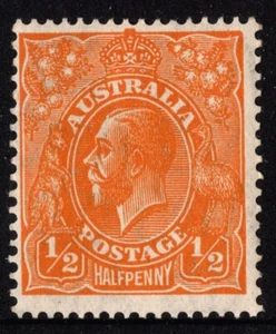 1933 ½d orange KGV head CofA wmk, BW69 MH (AK310) - Picture 1 of 2