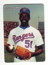 1989 Mother's Cookies Texas Rangers CECILIO GUANTE #23