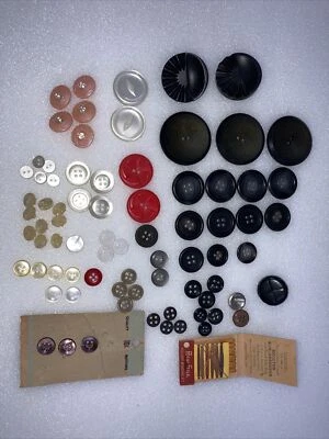 Vintage Button Lot 70+ And A Real Silk Hosiery/Sewing Repair Kit B34 - Image 1 of 4