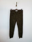 Zara Leoperd Print Khaki Denim Jeans Cotton Size: M