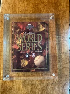 1993 MLB BASEBALL WORLD SERIES PAPERWEIGHT VIP PACKAGE PICTURES BLUE JAYS PHILS - Picture 1 of 2