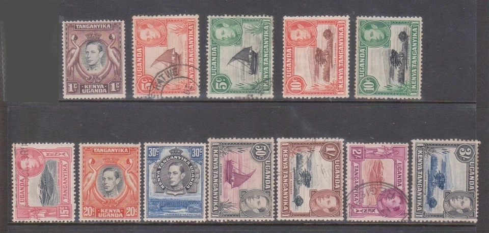 (F204-32) 1938 Kenya mix of 12stamps KGVI 1c to 3/- (AG)  - Image 1 of 1