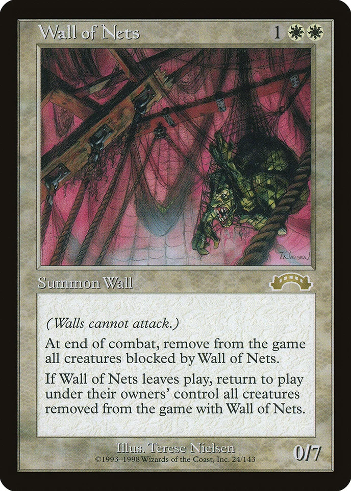 Wall of Nets Exodus HEAVILY PLD White Rare MAGIC THE GATHERING MTG CARD ABUGames - Image 1 of 1