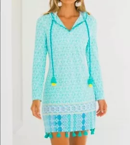 CABANA LIFE Coastal Cottage Hooded Cover Up Dress Size Large (10-12) UPF 50 $130 - Picture 1 of 10