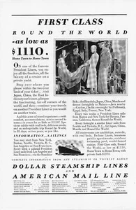 DÓLAR STEAMSHIP/LÍNEAS DE CORREO AMERICANO Y PEPSODENT ORIGINAL DE COLECCIÓN ANUNCIO IMPRESO - Imagen 1 de 2