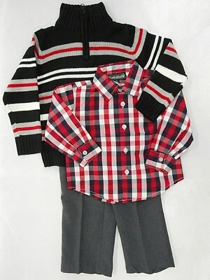 Suéter, camisa y pantalones con cremallera/cuello tortuga inglés lavandería $54 para niños pequeños talla 2T-4T Foto 1 de 4