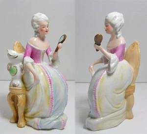 Porcelain Seated Woman Gazing in Mirror Germany GH DEP c. 1900 Gebruder Heubach  - Picture 1 of 6