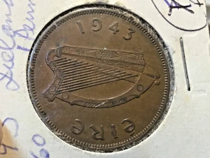 Irlanda 1943 centavo grande 30,9 mm, centavo, buena suerte, centavo grande irlandés, 1 moneda - Imagen 1 de 2