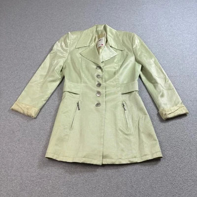 Vertigo Pour L'Avenue Jacket Womens Medium Green Shiny Blazer France Coat Y2K - Image 1 of 4