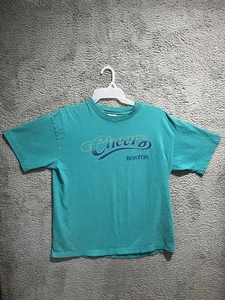Vintage Cheers Boston 7987 Teal T-Shirt Men’s Large Bull & Finch Pub TV Shirt - Picture 1 of 9
