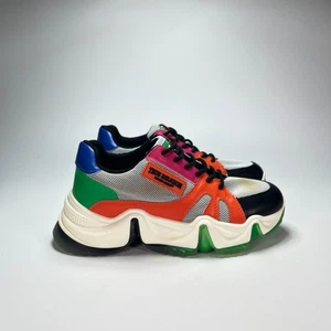 True Religion Green Orange Colorblock Sneakers Street Style Women’s Size 8.5 - Picture 1 of 12
