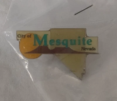 PIN SOLAPA DISEÑO ESMALTE VINTAGE CIUDAD DE MEZQUITE NEVADA Foto 1 de 2