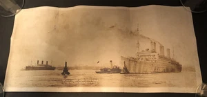 WWI USS Leviathan Imperator Photo 2 Largest Ship NY Harbor 7/13/1919 US Navy Vtg - Picture 1 of 6