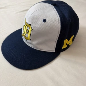 Men’s Michigan UOM University Collab Detroit Tigers Hat Cap MLB Baseball Rare - Picture 1 of 24