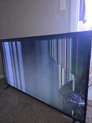55' Philips Flat Screen TV, CRACKED, PARTS TV - Image 1 of 3