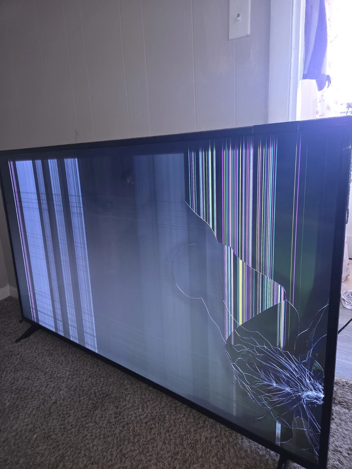 55' Philips Flat Screen TV, CRACKED, PARTS TV - Image 1 of 3