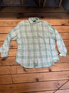 Polo Ralph Lauren Shirt Men 2XB Light Green Checked Classic Fit Long Sleeve - Picture 1 of 5