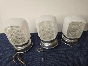 Vintage eckige Milchglas Lampenschirm Wandleuchte Wandlampe Kugel Art Deco 3x - Bild 1 von 14