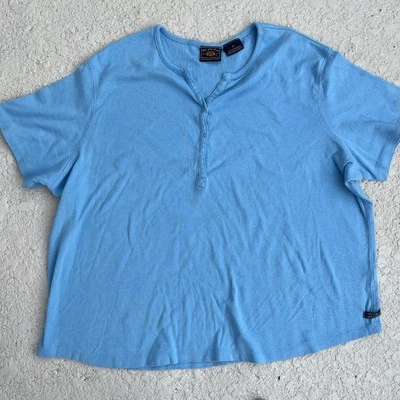 Blusa Y2K Route 66 Ropa Original Mujer Manga Corta Talla 2X Azul Claro  Foto 1 de 4