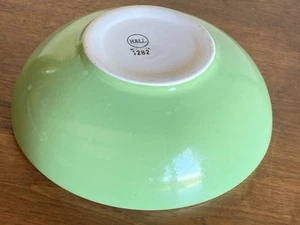 Vintage Hall China Pottery Sea Green & White Serving Bowl #1282 ~ 9.5" - Picture 1 of 7