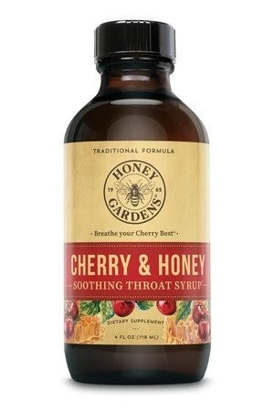 Honey Gardens Cherry & Honey Soothing Throat Syrup 4 oz Liquid - Изображение 1 из 1