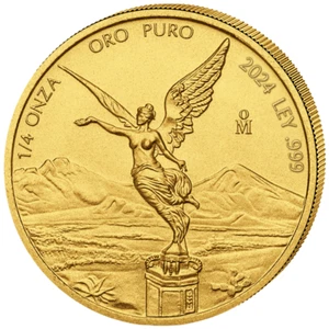 Mexico Libertad Goddess of Victory 1/4oz 999 Gold 2024 PC Gold Coin - Picture 1 of 8