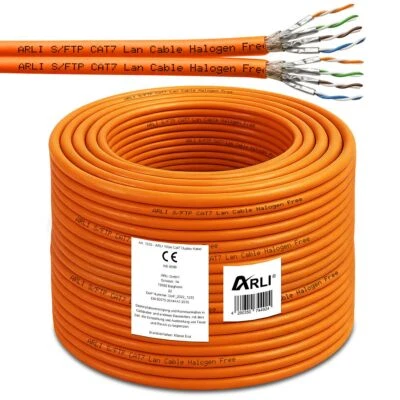 100m Cat7 Verlegekabel duplex Netzwerkkabel cat 7 Twin Kabel Netzwerk 100 m  - Bild 1 von 4