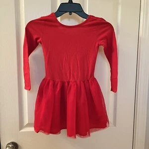 Old Navy Girls Scoop Back Red Tutu Dress Long Sleeve Size 5T - Picture 1 of 9