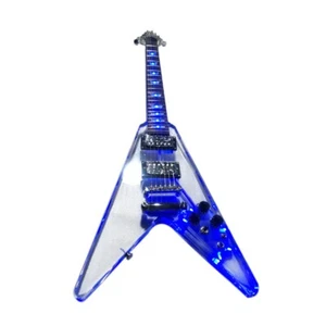 Guitarra Eléctrica Acrílica de 6 Cuerdas Diapasón de Palo de Rosa Claro Azul - Imagen 1 de 6