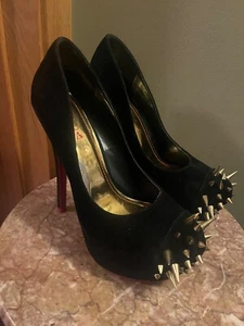 Size 8.5 Black 6” Platform High Heel Exotic Dancer Stripper Shoes Closed Toe - Picture 1 of 12