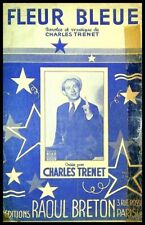 Ancienne Partition, FLEUR BLEUE - Charles Trenet - Ed Raoul Breton 