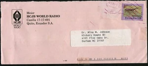 Ecuador Quito HCJB Radio Cover to Durham USA 1994 Latin America - Picture 1 of 2